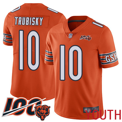 Chicago Bears Limited Orange Youth Mitchell Trubisky Alternate Jersey NFL Football 10 100th Season